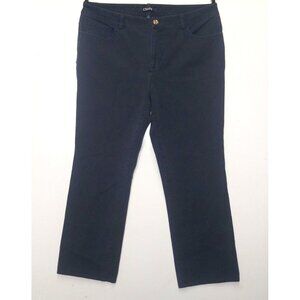 Chaps Womens Ankle Pants Sz 14 (35x28.5) Blue Khaki Stretch 5 pockets bootcut